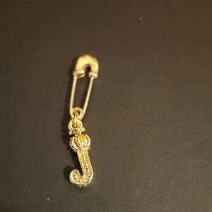 Juicy Couture Gold Initial J Safety Pin Charm